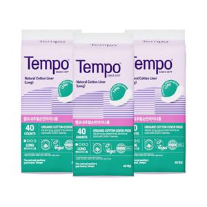템포 내추럴순면 팬티라이너 롱 40P x 3팩
