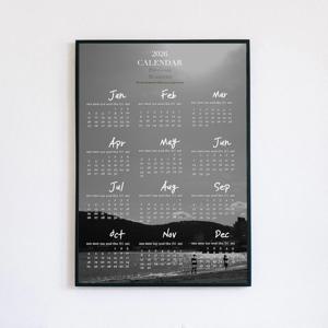 2026년 감성 인테리어 포스터 한장 달력 1년 연력 대형 포스터