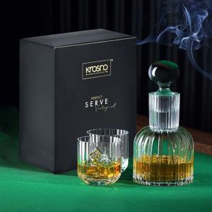 디켄터세트 빈티지 650ML 3개 위스키잔 언더락 양주 꼬냑 핸드메이드 크리스탈