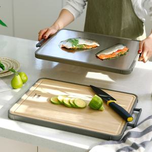대나무 스텐 손잡이 양면도마