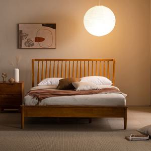 헤이즈 내추럴 우드 프레임 프리미엄 홈스타일링 배드 SS Q