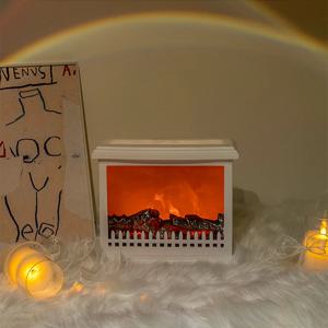 빈티지 LED 벽난로 불멍 무드등 스탠드 화이트 감성 인테리어 조명