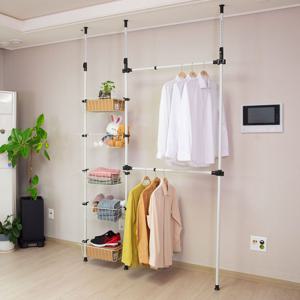 [리퍼]프라임 원터치 NEW 행거 205 선반 드레스룸 다용도 수납 옷걸이