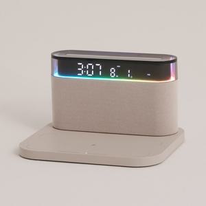 올인원 탁상시계 무선충전 무드등 스피커 알람기능