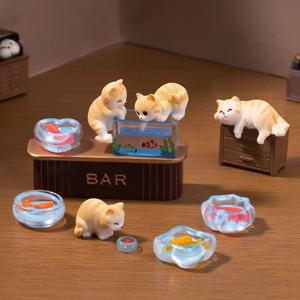 어항 금붕어 고양이 피규어 10종세트