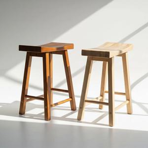 우든 커브 스툴 의자 협탁 화분 스탠드