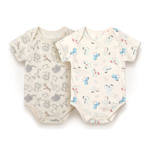 오가닉 신생아 여름 바디수트2종세트_모모,구름하트