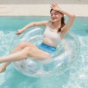 대형 실버 반짝이 원형 튜브 110cm