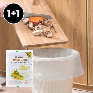 1+1(총 200매) 옥수수 전분 생분해 쓰레기봉투 썩는 비닐봉지 자연분해 주방 휴지통