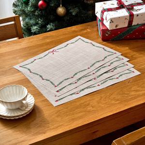 크리스마스 리프 식탁매트 4P세트 43x28