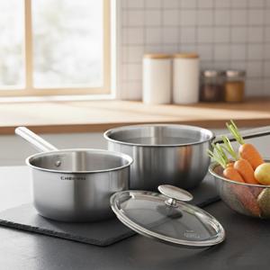 304스텐 통5중 이유식 냄비 인덕션겸용 올인원 편수냄비 18cm