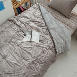 극세사 자몽 차렵침구 차렵이불세트 이불세트 그레이 (싱글/퀸)