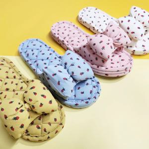 3중 쿠션 면실내화 코튼 통통 딸기 거실 슬리퍼 4colors