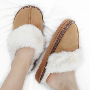 퍼트리밍 스웨이드 털실내화 겨울 털슬리퍼 사무실 실내화 세무 털안감 방한 보온 거실화