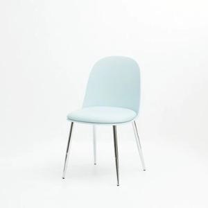 모던 파스텔 둥근등받이 가죽방석 스틸다리 식탁체어(430 4색)