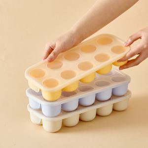 대용량 원형 이중 밀폐 실리콘 이유식 큐브 10구 (초기/중기/후기 겸용)