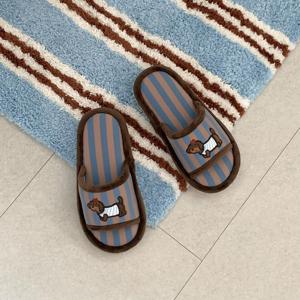 줄무늬 커플 실내화 강아지 거실슬리퍼 룸슈즈 겨울실내화