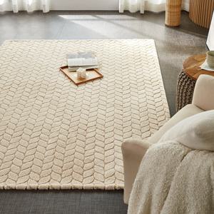 아담데코 리프 패턴 북유럽 극세사 거실 카페트 대형 러그 170x230