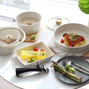 국내생산 인덕션 쿡웨어 7종세트(냄비18+냄비20+후라이팬26+사각팬+유리뚜껑2+멀티핸들)