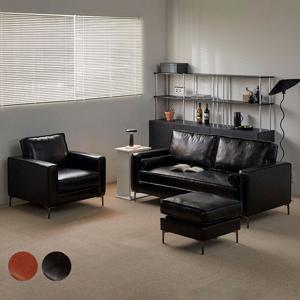 [리퍼]코멜리 3인용 가죽 소파 2colors블랙,브라운 (스툴선택)