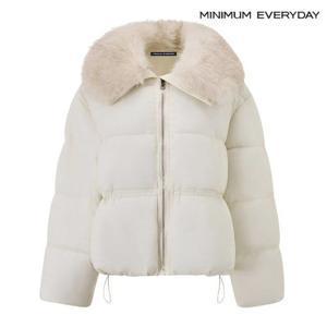 미니멈 [미니멈 에브리데이]카라 퍼 배색 스트링 패딩 점퍼 (EB4JJ008D)