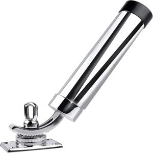 TEMU 조절 가능한 낚시대 홀더 - 해양 등급 316 스테인리스 스틸과 고무 인서트, 보트/요트 데크에 안전한 클램프 온 베이스, 맞춤형 낚시대 보관