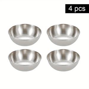 TEMU 4/10개 스테인리스 스틸 소스 접시 미니 소서스 그릇 라운드 조미료 접시, 2oz 스시 딥핑 소스 그릇, 작은 접시 서빙 그릇, 매트 마감, 3.2인치 x 1.1인치