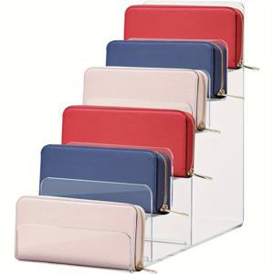 TEMU 3/4/6단 아크릴 디스플레이 스탠드 - 향수, 지갑, 안경 및 홈 데코용 투명 라이저 선반 - 내구성 있고 쉽게 청소할 수 있음, 조립 필요 없음, 작은 공간을 위한 컴팩트 디자인, 액세서리 디스플레이 | 클래식 디자인 | 아크릴 구조, 지갑 디스플레이 랙