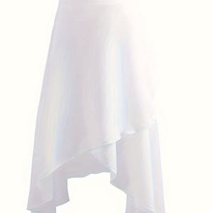 TEMU Daydance 여성용 우아한 발레 투투 스커트 - 긴 랩 쉬폰, 댄서 및 공연자용 레이스업 디자인