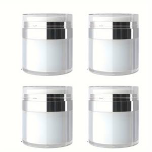 TEMU 4개 Paba-프리 플라스틱 펌프 병, 누수 방지 아크릴 진공 프레스 컨테이너, 페이스 크림, 로션, 세럼용 - 리필 가능한 화장품 병, 클릭-오프 클로저, 액체 신선도 보존|모던 화장품 병|내구성 있는 플라스틱