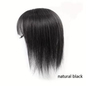 TEMU 3D 프렌치 헤어 토퍼와 앞머리 클립, 얇은 머리용 헤어 피스, 탈모 커버, 회색 머리용