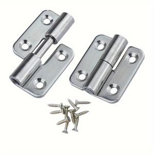 TEMU 304 스테인레스 스틸 리프트 오프 힌지 2개 - 목재 금속 도어, 캐비닛 도어 및 금속 상자용 소형 슬립 조인트 플래그 힌지 (왼손잡이 또는 오른손잡이 2개) - 37mm 길이 x 오픈 폭, 폴리시드 피니시, 표면 마운팅, 도어 힌지, 캐비닛 도어 지원, 세련된 금속릭 룩, 부드러운 피니시