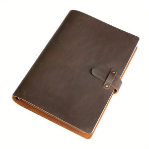 TEMU 1개 신제품 수제 소가죽 노트북, 일상 다용도 필기 메모장 교체 가능한 필러지 종이 다이어리, 100매 및 100그램 고품질 용지|다이어리|일기장