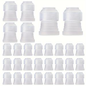 TEMU 케이크 장식용 커플러 파이프 팁 커플러 30개 세트, 아이싱 노즐용 샤피 플라스틱 스탠다드 커플러, 케이크 꽃 페이스트리 키트 (화이트)