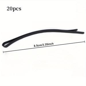 TEMU 20개 흑색 헤어 클립 세트, 여성을 위한 금속 헤어핀, 단색 아크형 바비 핀, 스타일링 및 섹션을 위한 패션 헤어 액세서리, 모든 헤어 유형에 적합, 14세 이상|머리핀