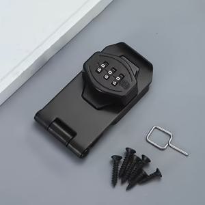TEMU 쉬운 설치 드릴 없는 금속 조합 잠금장치 - 캐비닛, 서랍, 신발장 및 옷장용 안전한 3자리 자물쇠, 슬림한 블랙 마감, 사물함용 자물쇠