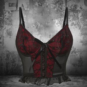 TEMU 여성용 Y2K 고딕 레이스 보우 스트랩 탑 - 고신축성 블라우스, 얇은 스트랩 디자인, 봄 여름 가을 아우터/언더웨어 레이어링 아이템, 손세탁 가능, 드레스/더운 날씨 의상용