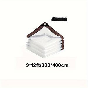 TEMU 중량 클리어 방수 직물 - 스트레치 저항성, 바람 방지 및 눈 방지 폴리에틸렌, 발코니, 정원, 야외 캠핑 및 비 피해를 방지하기 위한 완벽한 제품, 다목적 투명 필름, 정원 바람 방지 | 투명 디자인 | 내구성 있는 플라스틱