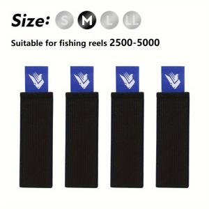 TEMU 4pcs 블루 낚시 라인 보호 커버 - 백색 핸드 로고가 있는 내구성 있는 나일론 스플 보호자, 염수 및 담수 낚시를 위한 라인 손상 방지 및 캐스팅 성능 향상, 낚시 라인 보호자, 담수 낚시 장비, 세련된 디자인, 튼튼한 구조