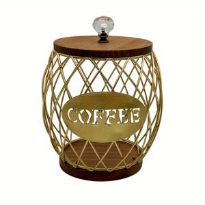 TEMU 1개의 금속 커피 캡슐 거치대, 파인애플 모양의 철제 장식 보관 바구니, 주방 및 거실용, 가정 정리용 보관함