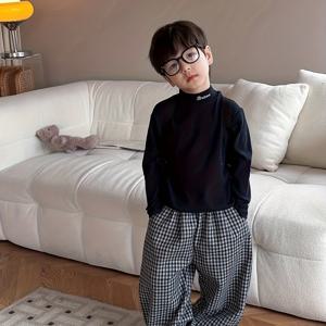 TEMU 소년용 포근한 플리스 안감 터틀넥 - 긴팔, 신축성 있고 따뜻한 가을/겨울용, 베이스 레이어, 두꺼운, 청소년용