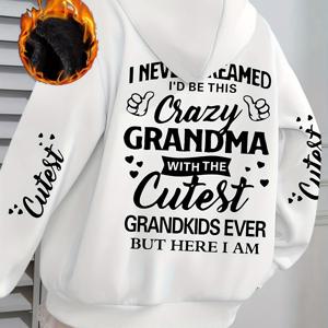 TEMU 캐주얼 폴리에스터 후드 티셔츠 - 여성 가을/겨울 니트 원단 풀오버 드롭 숄더 긴팔, 캥거루 포켓, 볼드 알파벳 패턴 - 아늑한 플리스 안감 스웨트셔츠