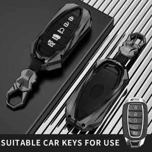 TEMU 현대 자동차 키 케이스용, 주석 합금 링 커버 케이스 보호자, 엘란트라 팔리사드 산타페 벨로스테 아제라 베뉴 코나와 호환 가능, 내구성 있는 키 홀더 액세서리|키링|키링부자재