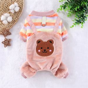 TEMU 1pc 아늑한 반려동물 후드 티셔츠 베어 디자인 - 두꺼운 플란넬 강아지/고양이 테디 견인 의류 가을과 겨울용 - 소형, 중형, 미니 및 장난감 품종을 위한 부직포 폴리에스테르 원단 - 배터리 불필요