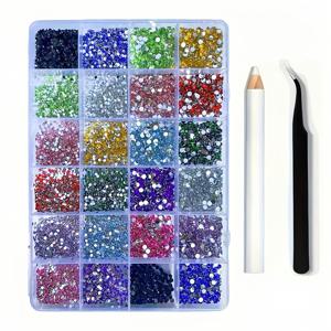 TEMU 7000개 반짝이는 플랫백 네일아트 라인스톤 - DIY 패션, 신발, 의류, 메이크업 & 가방용 합성보석