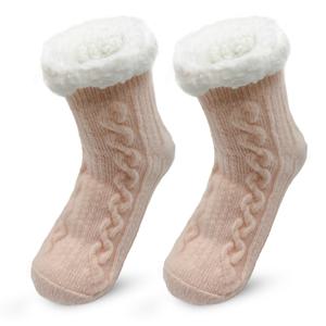 TEMU 가족 모두에게 적합한 텍스처 디자인을 갖춘 두꺼운 겨울 슬리퍼 양말