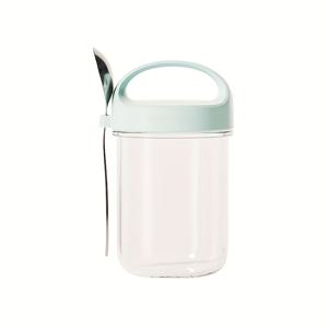 TEMU 휴대용 유리 요거트 컵 (뚜껑 포함), 쉐이크 및 시리얼용 오버나이트 오트스 용기 - 심플 아침 식사 그릇, 2.8 x 2.9 x 5.78 인치