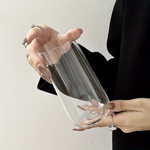 TEMU 500ml/17oz 유리 차 컵, 대용량 우유 아침 컵, 커피 컵, 열 저항 유리 컵, 아이스 커피, 주스, 칵테일, 맥주, 등에 적합, 연인, 가족, 친구에게 선물, 파티 용품 등에 적합