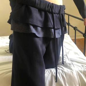 TEMU Y2K 오버사이즈 와이드 레그 팬츠 - 다크 네이비 블루 하이웨이스트 드로스트링 허리 & 커프, 루즈핏 캐주얼에서 포멀웨어까지, 세탁기 사용 가능한 사계절용 바지 (드라이클리닝 금지)|냉장고바지|바지