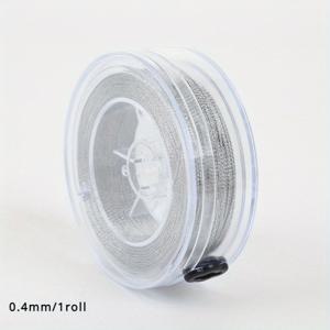 TEMU 1 박스 0.2/0.4Mm 초박형 폴리에스터 골든 및 실버 스레드 브레이슬릿 목걸이 비즈 스레드 보석 액세서리 스타일 플레이 보석 스레드 브레이드드 스레드